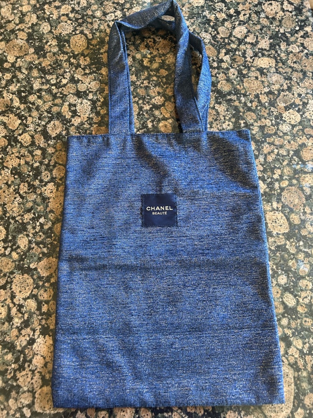 NWOT Chanel Beaute Blue and Gold Tote Bag